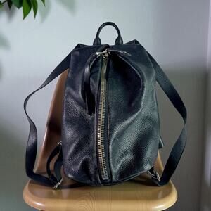 Aimee Kestenberg Tamitha Backpack Black Soft Pebbled Leather Silver Hardware